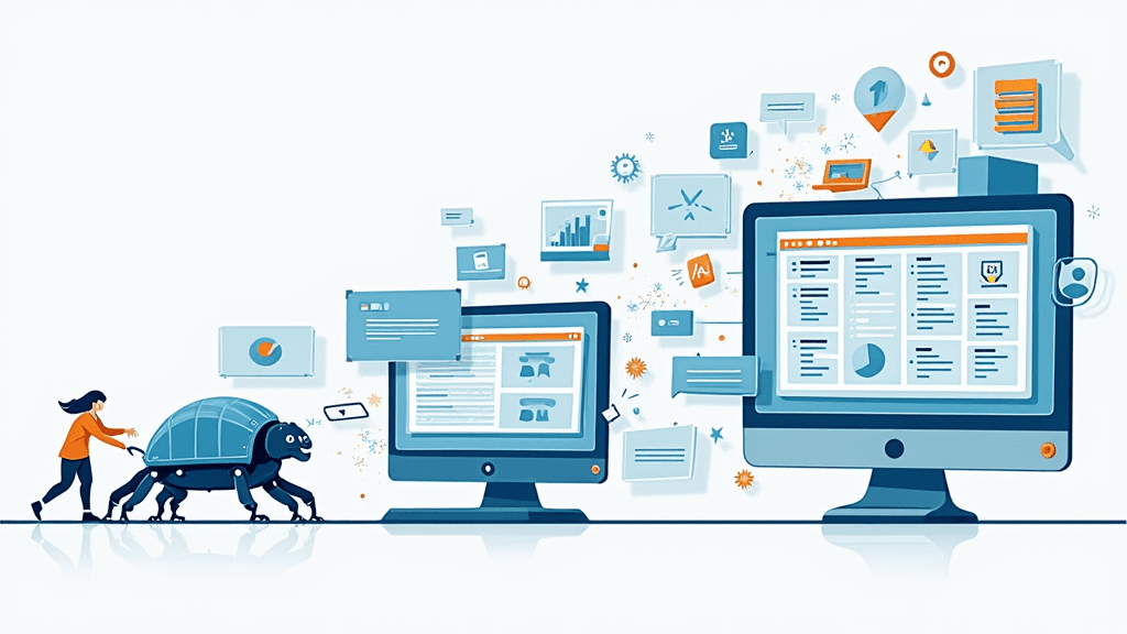 Illustration showing the evolution of web scraping technology